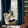 image:imageNICETOWN 96 inch Long Brown Velvet Curtains Extra Wide W62 x L96 Luxury Soft Thermal Insulated Room Darkening Heavy Duty Velvet Drapes for Sliding Glass Door 2 Panels1  Embroidered Trim  Navy Blue