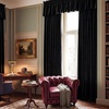 image:imageNICETOWN 96 inch Long Brown Velvet Curtains Extra Wide W62 x L96 Luxury Soft Thermal Insulated Room Darkening Heavy Duty Velvet Drapes for Sliding Glass Door 2 PanelsBlack Series  Black