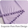 image:imageNICETOWN 96 inch Long Brown Velvet Curtains Extra Wide W62 x L96 Luxury Soft Thermal Insulated Room Darkening Heavy Duty Velvet Drapes for Sliding Glass Door 2 Panels3  Pom Pom  Lilac Purple