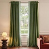 image:imageNICETOWN 96 inch Long Brown Velvet Curtains Extra Wide W62 x L96 Luxury Soft Thermal Insulated Room Darkening Heavy Duty Velvet Drapes for Sliding Glass Door 2 Panels1  Embroidered Trim  Olive Green