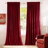image:imageNICETOWN 96 inch Long Brown Velvet Curtains Extra Wide W62 x L96 Luxury Soft Thermal Insulated Room Darkening Heavy Duty Velvet Drapes for Sliding Glass Door 2 PanelsRed Series  Red