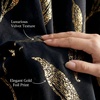 image:imageNICETOWN 96 inch Long Brown Velvet Curtains Extra Wide W62 x L96 Luxury Soft Thermal Insulated Room Darkening Heavy Duty Velvet Drapes for Sliding Glass Door 2 Panels2  Leaf Pattern  Black
