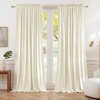 image:imageNICETOWN 96 inch Long Brown Velvet Curtains Extra Wide W62 x L96 Luxury Soft Thermal Insulated Room Darkening Heavy Duty Velvet Drapes for Sliding Glass Door 2 PanelsWhite Series  Ivory White