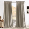image:imageNICETOWN 96 inch Long Brown Velvet Curtains Extra Wide W62 x L96 Luxury Soft Thermal Insulated Room Darkening Heavy Duty Velvet Drapes for Sliding Glass Door 2 PanelsBrown Series  Camel