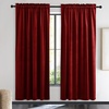 image:imageNICETOWN 96 inch Long Brown Velvet Curtains Extra Wide W62 x L96 Luxury Soft Thermal Insulated Room Darkening Heavy Duty Velvet Drapes for Sliding Glass Door 2 PanelsRed Series  Red