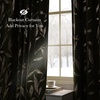image:imageNICETOWN 96 inch Long Brown Velvet Curtains Extra Wide W62 x L96 Luxury Soft Thermal Insulated Room Darkening Heavy Duty Velvet Drapes for Sliding Glass Door 2 Panels2  Leaf Pattern  Olive Green