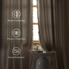 image:imageNICETOWN 96 inch Long Brown Velvet Curtains Extra Wide W62 x L96 Luxury Soft Thermal Insulated Room Darkening Heavy Duty Velvet Drapes for Sliding Glass Door 2 Panels3  Pom Pom  Ivory White