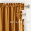 image:imageNICETOWN 96 inch Long Brown Velvet Curtains Extra Wide W62 x L96 Luxury Soft Thermal Insulated Room Darkening Heavy Duty Velvet Drapes for Sliding Glass Door 2 Panels3  Pom Pom  Mustard Gold