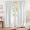 image:imageNICETOWN 96 inch Long Brown Velvet Curtains Extra Wide W62 x L96 Luxury Soft Thermal Insulated Room Darkening Heavy Duty Velvet Drapes for Sliding Glass Door 2 PanelsWhite Series  Pure White