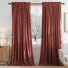 image:imageNICETOWN 96 inch Long Brown Velvet Curtains Extra Wide W62 x L96 Luxury Soft Thermal Insulated Room Darkening Heavy Duty Velvet Drapes for Sliding Glass Door 2 PanelsRed Series  Rust Red