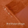 image:imageNICETOWN 96 inch Long Brown Velvet Curtains Extra Wide W62 x L96 Luxury Soft Thermal Insulated Room Darkening Heavy Duty Velvet Drapes for Sliding Glass Door 2 PanelsRed Series  Red Orange