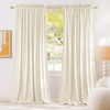 image:imageNICETOWN 96 inch Long Brown Velvet Curtains Extra Wide W62 x L96 Luxury Soft Thermal Insulated Room Darkening Heavy Duty Velvet Drapes for Sliding Glass Door 2 PanelsWhite Series  Ivory White