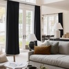 image:imageNICETOWN 96 inch Long Brown Velvet Curtains Extra Wide W62 x L96 Luxury Soft Thermal Insulated Room Darkening Heavy Duty Velvet Drapes for Sliding Glass Door 2 PanelsBlack Series  Black