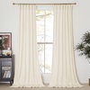 image:imageNICETOWN 96 inch Long Brown Velvet Curtains Extra Wide W62 x L96 Luxury Soft Thermal Insulated Room Darkening Heavy Duty Velvet Drapes for Sliding Glass Door 2 PanelsWhite Series  Ivory White