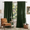 image:imageNICETOWN 96 inch Long Brown Velvet Curtains Extra Wide W62 x L96 Luxury Soft Thermal Insulated Room Darkening Heavy Duty Velvet Drapes for Sliding Glass Door 2 PanelsGreen Series  Olive Green