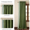 image:imageNICETOWN 96 inch Long Brown Velvet Curtains Extra Wide W62 x L96 Luxury Soft Thermal Insulated Room Darkening Heavy Duty Velvet Drapes for Sliding Glass Door 2 Panels1  Embroidered Trim  Olive Green