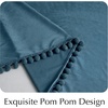 image:imageNICETOWN 96 inch Long Brown Velvet Curtains Extra Wide W62 x L96 Luxury Soft Thermal Insulated Room Darkening Heavy Duty Velvet Drapes for Sliding Glass Door 2 Panels3  Pom Pom  Slate Blue