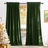 image:imageNICETOWN 96 inch Long Brown Velvet Curtains Extra Wide W62 x L96 Luxury Soft Thermal Insulated Room Darkening Heavy Duty Velvet Drapes for Sliding Glass Door 2 PanelsGreen Series  Olive Green