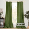 image:imageNICETOWN 96 inch Long Brown Velvet Curtains Extra Wide W62 x L96 Luxury Soft Thermal Insulated Room Darkening Heavy Duty Velvet Drapes for Sliding Glass Door 2 PanelsGreen Series  Green