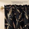 image:imageNICETOWN 96 inch Long Brown Velvet Curtains Extra Wide W62 x L96 Luxury Soft Thermal Insulated Room Darkening Heavy Duty Velvet Drapes for Sliding Glass Door 2 Panels2  Leaf Pattern  Black