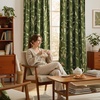 image:imageNICETOWN 96 inch Long Brown Velvet Curtains Extra Wide W62 x L96 Luxury Soft Thermal Insulated Room Darkening Heavy Duty Velvet Drapes for Sliding Glass Door 2 Panels2  Leaf Pattern  Olive Green