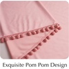 image:imageNICETOWN 96 inch Long Brown Velvet Curtains Extra Wide W62 x L96 Luxury Soft Thermal Insulated Room Darkening Heavy Duty Velvet Drapes for Sliding Glass Door 2 Panels3  Pom Pom  Blush Pink
