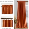 image:imageNICETOWN 96 inch Long Brown Velvet Curtains Extra Wide W62 x L96 Luxury Soft Thermal Insulated Room Darkening Heavy Duty Velvet Drapes for Sliding Glass Door 2 PanelsRed Series  Red Orange