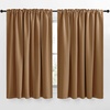 image:imageNICETOWN Blackout Curtain Panels Window Draperies  Gold Brown Color 62x63 inch 2 Pieces Insulating Room Darkening Blackout Drapes for Doorway Shower Bathroom Laundry Room Bifold Door