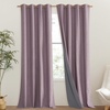 image:imageNICETOWN Chaise Mauve Vintage Linen 100 Blackout Curtains for Living Room Thermal Insulated Curtains 95 Long Noise Reducing Window Treatment Drapes for Bedroom 52 Wide Per Panel Set of 2