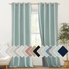 image:imageNICETOWN 100 Absolutely Blackout Linen Curtains with Thermal Insulated White Liner Seafoam Green 52 Wide 120 Length Energy Saving Curtains for Living Room 2 Panels Set Vertical Blinds