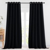 image:imageNICETOWN Black Out Curtains 102 inches Long  Grommet Thermal Insulated Solid Blackout Curtains amp Drapes Privacy Sound Reducing for BedroomLiving Room W66 x L102 Black 2 Panels