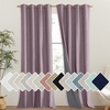 image:imageNICETOWN Chaise Mauve Vintage Linen 100 Blackout Curtains for Living Room Thermal Insulated Curtains 95 Long Noise Reducing Window Treatment Drapes for Bedroom 52 Wide Per Panel Set of 2