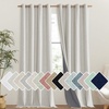image:imageNICETOWN Snowbound Vintage Linen 100 Blackout Curtains for Living Room Thermal Insulated Curtains 120 Long Noise Reducing Window Treatment Drapes for Hall Room 52 Wide Per Panel Set of 2