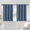 image:imageNICETOWN Stone Blue Short Curtains 36 inches Long for Kitchen Grommet Sunlight Reducing Solid Vertical Window Treatments for Cafe amp Home Office 2 Panels W52 x L36