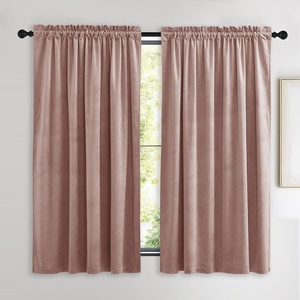 image:imageNICETOWN 96 inch Long Brown Velvet Curtains Extra Wide W62 x L96 Luxury Soft Thermal Insulated Room Darkening Heavy Duty Velvet Drapes for Sliding Glass Door 2 PanelsPink Series  Dusty Pink