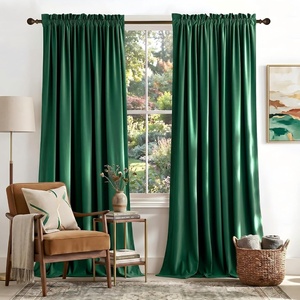 image:imageNICETOWN 96 inch Long Brown Velvet Curtains Extra Wide W62 x L96 Luxury Soft Thermal Insulated Room Darkening Heavy Duty Velvet Drapes for Sliding Glass Door 2 PanelsGreen Series  Emerald Green