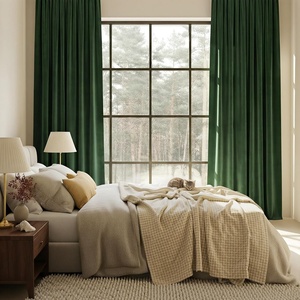 image:imageNICETOWN 96 inch Long Brown Velvet Curtains Extra Wide W62 x L96 Luxury Soft Thermal Insulated Room Darkening Heavy Duty Velvet Drapes for Sliding Glass Door 2 PanelsGreen Series  Single Rod Pocket  Dark Green