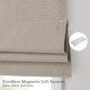 image:imageNICETOWN 100 Blackout Roman Shade for Doors W24 x L72 in Cordless French Door Curtain with Adhesive Top amp Magnetic Lift Privacy amp Thermal Window Shade for Living Room Kitchen 1 PC BeigeBeige