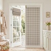 image:imageNICETOWN 100 Blackout Taupe Plaid Magnetic Roman Shade W24 x L64 1 Panel  No Drill Cordless Roman Shade with Tieback for French Doors Privacy amp Thermal Shade for Living Room Patio GlassPlaid  Taupe  White