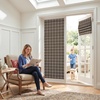image:imageNICETOWN 100 Blackout Taupe Plaid Magnetic Roman Shade W24 x L64 1 Panel  No Drill Cordless Roman Shade with Tieback for French Doors Privacy amp Thermal Shade for Living Room Patio GlassPlaid  Brown  White