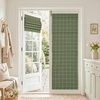 image:imageNICETOWN 100 Blackout Taupe Plaid Magnetic Roman Shade W24 x L64 1 Panel  No Drill Cordless Roman Shade with Tieback for French Doors Privacy amp Thermal Shade for Living Room Patio GlassGrid Pattern  Olive Green  White
