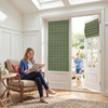 image:imageNICETOWN 100 Blackout Taupe Plaid Magnetic Roman Shade W24 x L64 1 Panel  No Drill Cordless Roman Shade with Tieback for French Doors Privacy amp Thermal Shade for Living Room Patio GlassGrid Pattern  Olive Green  White