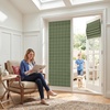 image:imageNICETOWN 100 Blackout Taupe Plaid Magnetic Roman Shade W24 x L64 1 Panel  No Drill Cordless Roman Shade with Tieback for French Doors Privacy amp Thermal Shade for Living Room Patio GlassGrid Pattern  Olive Green  White
