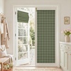 image:imageNICETOWN 100 Blackout Taupe Plaid Magnetic Roman Shade W24 x L64 1 Panel  No Drill Cordless Roman Shade with Tieback for French Doors Privacy amp Thermal Shade for Living Room Patio GlassPlaid  Olive Green  White