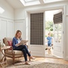 image:imageNICETOWN 100 Blackout Taupe Plaid Magnetic Roman Shade W24 x L64 1 Panel  No Drill Cordless Roman Shade with Tieback for French Doors Privacy amp Thermal Shade for Living Room Patio GlassPlaid  Brown  White