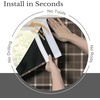 image:imageNICETOWN 100 Blackout Taupe Plaid Magnetic Roman Shade W24 x L64 1 Panel  No Drill Cordless Roman Shade with Tieback for French Doors Privacy amp Thermal Shade for Living Room Patio GlassPlaid  Brown  White