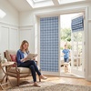 image:imageNICETOWN 100 Blackout Taupe Plaid Magnetic Roman Shade W24 x L64 1 Panel  No Drill Cordless Roman Shade with Tieback for French Doors Privacy amp Thermal Shade for Living Room Patio GlassPlaid  Sea Blue  White