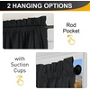 image:imageNICETOWN Black Blackout Pleated PET Shades for Dorm Windows 2 Panels 36 Wx 72 H Cordless SelfAdhesive Blinds No Drill Sticky 100 Light Blocking Temporary Curtains for Renters and StudentsBlack