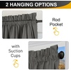 image:imageNICETOWN Black Blackout Pleated PET Shades for Dorm Windows 2 Panels 36 Wx 72 H Cordless SelfAdhesive Blinds No Drill Sticky 100 Light Blocking Temporary Curtains for Renters and StudentsGrey