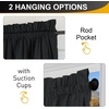 image:imageNICETOWN Black Blackout Pleated PET Shades for Dorm Windows 2 Panels 36 Wx 72 H Cordless SelfAdhesive Blinds No Drill Sticky 100 Light Blocking Temporary Curtains for Renters and StudentsBlack